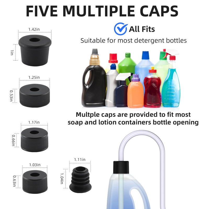 GAPPO Sink Soap Dispenser Extension Tube Kit, 47"" Under Counter Gappo Soap Dispenser Tube with Upgraded Metal Check Valve for Kitchen Sink, Never Fill The Little Bottle Again White - Image 3